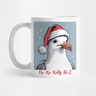 Funny Smug Seagull in a Santa Hat Mug